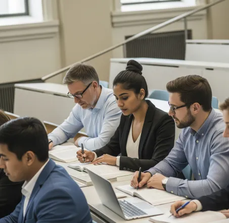 Classe d'étudiants en finance